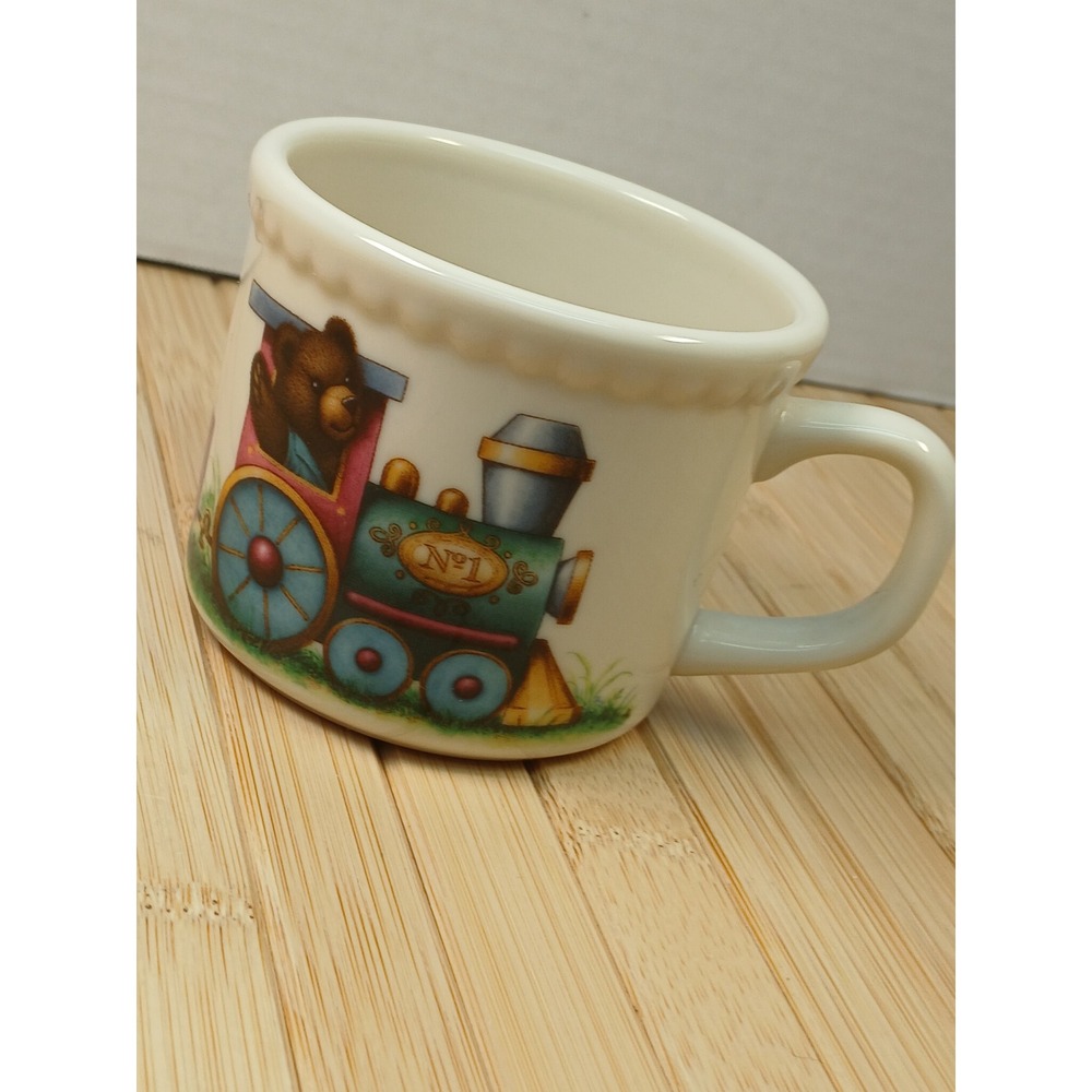 Lenox China Bears Heirloom Collection Train Mug Teddy Bear Made in USA Ivory